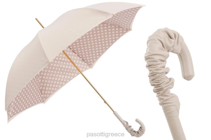 ομπρέλα | PASOTTI 189 55874-153 a35 - ιβουάρ ομπρέλα με κουκκίδες διπλό πανί 2N6B8465 γυναίκες